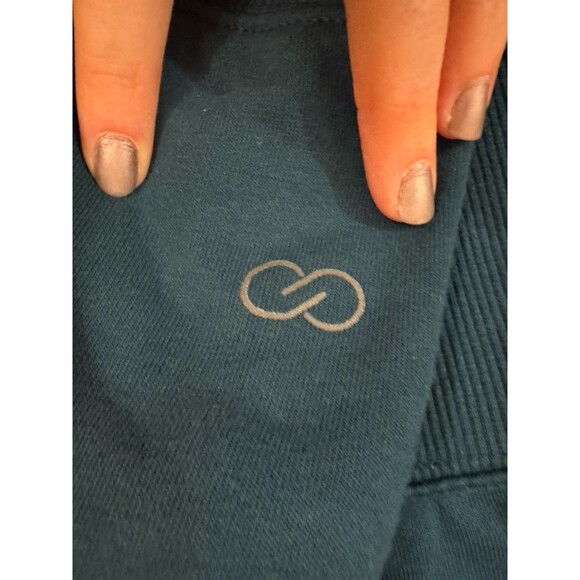 Calia Soft Scuba Pullover Womens Small Deep Marine Green Sweatshirt Cozy Size S - Picture 3 of 4